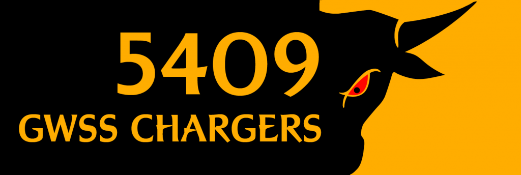 A black and yellow banner that reads "5409 GWSS CHARGERS"