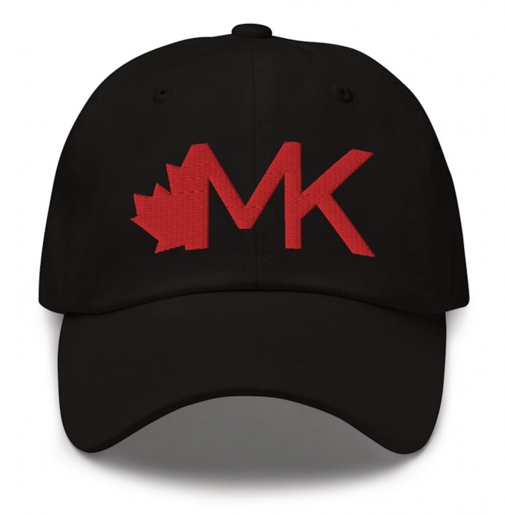 a black baseball cap with the Maple Kiddos logo in the middle